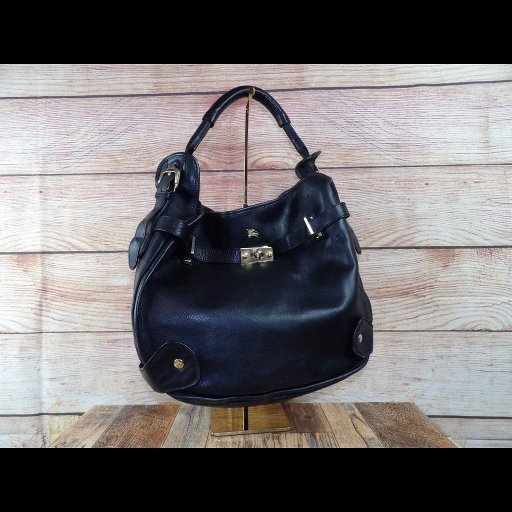 Burberry black leather hobo - Picture 3 of 9